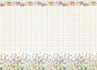 Dollhouse Miniature Wallpaper, Picket Fence, Pastel